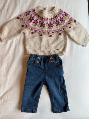 Mayoral Blue Denim Baby Jeans with Elastic Waist